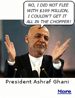 Our hand-picked president of Afghanistan got out when the gettin' was good, and took so many duffle bags of money with him, he had to leave some of them on the runway.